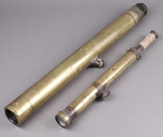 W Ottway & Company Ealing, a gun sighting telescope dated 1916, 1 other marked J Hicks Maker 8, 9 & 10 Hatton Gardens London 