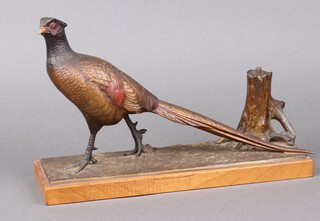 An Austrian spelter table lighter in the form of a pheasant 20cm 