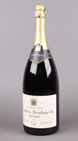 A 1950's magnum bottle of Charles Heidsieck champagne, private reserve by appointment to his late Majesty King George VI