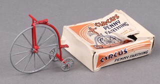 Salco Toys, a rare Circus Penny Farthing (missing clown and dog) together with box (box in poor condition)