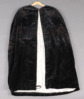 A 19th/20th Century lady's black velvet opera cape 