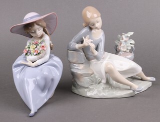Two Lladro porcelain figures, Fragrant Banquet 5862 17cm and He Loves Me 4836 20cm 