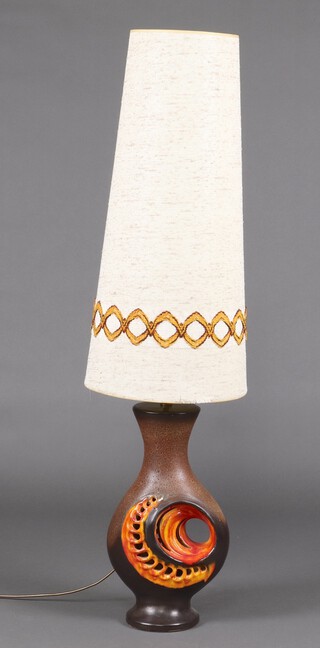 A Walter Gerhards West Germany, 1970's Fat Lava table lamp 51cm h, with original shade  
