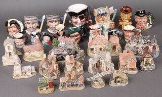 Two Royal Doulton character Toby jugs - Dick Turpin and The Walrus and The Carpenter,  other character jugs, a collection of Lilliput Lane Cottages and Just The Right Shoe models, some boxed 