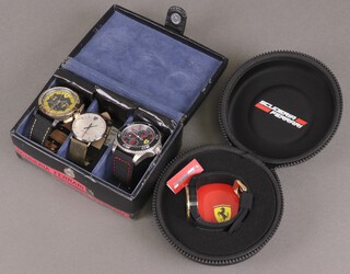 Four gentleman's Scuderia Ferrari quartz fashion watches 