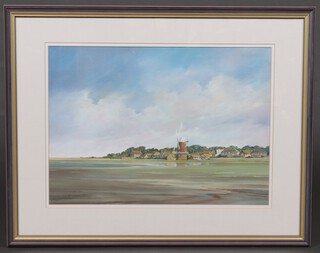 H K Aspinall ?, "Cley-Next The Sea, From the Marshes" oil painting, 43cm x 60cm  