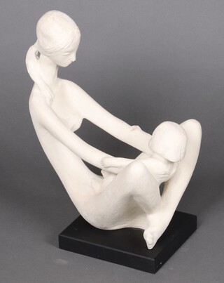 After Kathy Klein, a resin sculpture "Generations" mother and child, 50cm h 