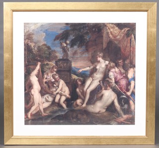 A National Gallery print, "Diana and Callisto" 53cm x 58cm in a gilt frame