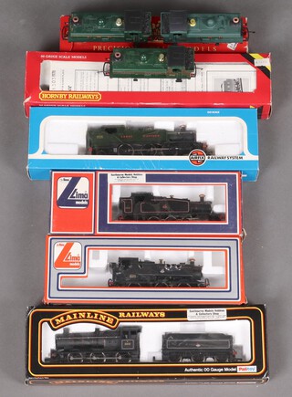 Two Lima locomotives, a Tri-ang R221 locomotive and tender, 3 locomotives boxed and 3 tank engines (unboxed)  
