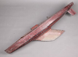 A wooden model yacht 23cm h