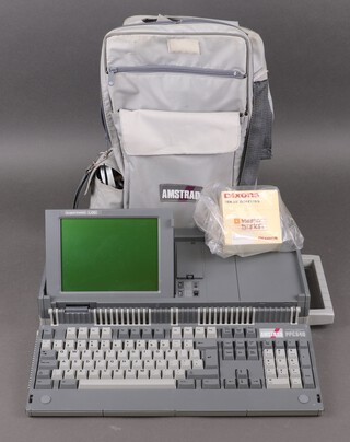 An Amstrad PPC640 portable personal computer with carrying case