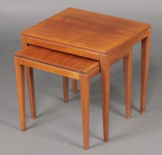 A mid-century nest of 2 teak coffee tables 43cm h x 45cm w x 38cm d 