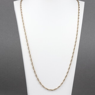 A gold, testing as 9ct, multi link necklace, 76cm, 16.2g