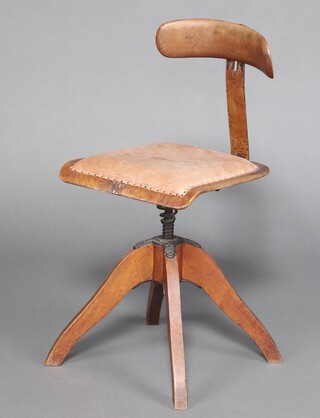 A German Pufferdreh Bombenstabil oak framed revolving office chair 