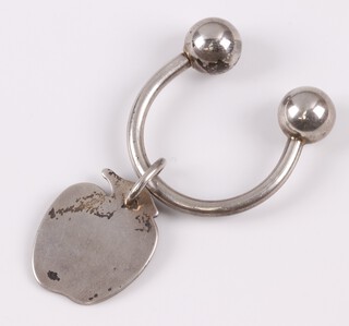 A Tiffany 925 silver apple keyring, 10g 