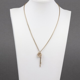 A 9ct gold box link chain ending in pendant form, 42cm, 10.3g