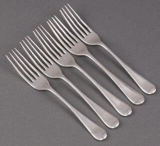 Five silver Old English pattern pudding forks, London 1934 with Jubilee hallmark, by W Batty & Sons, 223g 