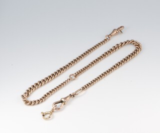 A 9ct gold double Albert watch chain, 38cm, 25.4g 