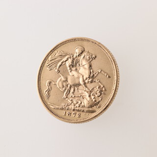 A Victoria 1872 gold sovereign