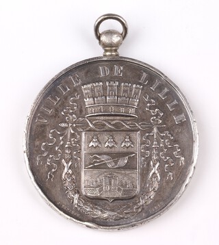 A French Ville de Lille silver sporting medallion 