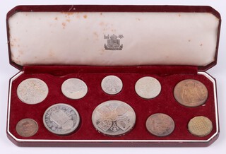 A 1953 Coronation proof set of coins, cased 