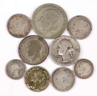 A small collection of silver coinage, 32g 