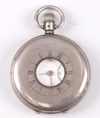 J W Benson, London, a demi-hunter pocket watch, the enamelled dial with Roman numerals, subsidiary second hand, the dust cover engraved Royal cypher and dated 1937, contained in a silver case London 1936