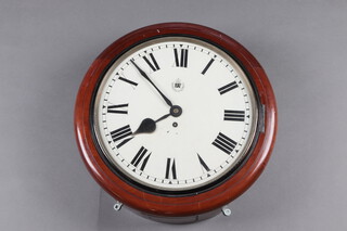 Stockall, Marples and Company, an RAF  chain driven, fusee wall clock with 34cm painted dial, painted Roman numerals and with RAF crest to the centre, 12cm back plate marked 11038 SM&CO 1939, complete with pendulum and key  