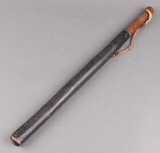 A 19th Century painted turned wooded truncheon 57cm 
