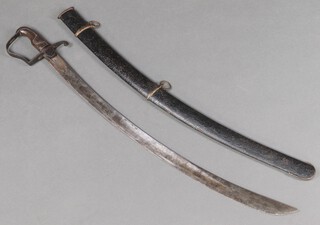 A 1796 patent Cavalry Troopers sword complete with scabbard, the base of the blade with T and crescent mark 