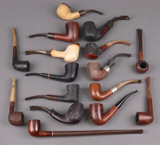 A church warden pipe the bowl marked real briar comfort, together with a Celtic Craft Meerschaum pipe, a Meerschaum block pipe and 13 others - Vauen Sword 939, Carey Magic Inch, Hard Castles Royal Windsor, Peter Piper Bent, Charatan London 2654DC, Reject London Made 30,  pipe marked 375T, Ross Arundel, N Vict 391, Bacon and 2 others, all have been used 