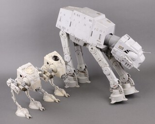 Star Wars by Palitoy, a vintage AT-AT together with two AT-ST Scout Walkers 