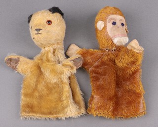 A pair of hand puppets - Sooty and Monkey, (likely by Marks) 