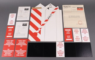Action Man by Palitoy, a cardboard sentry box in unused condition, still in original postal envelope, the sentry box was a Palitoy special offer where you would receive the sentry box after sending 10 card stars, the sentry box has never been used or folded out and comes complete with instructions, message form letter and original carded folio size envelope with Palitoy address label 