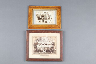Of football interest, a Reading FC 1893-1894 black and white team photograph 16cm x 20cm, in an oak frame, 1 other 12cm x 16cm in a maple frame and a photograph of workman 