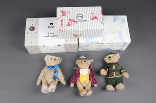 Three Steiff Bears - The Queens 95th 691065, Willy Wonka 664939 and Robin Hood 691720