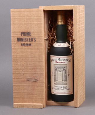 A 70cl bottle of Prime Minister's Reserve, Finest Highland Ten Years Old Single Malt Whisky 