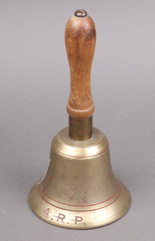 A Second World War ARP handbell marked Fiddian 