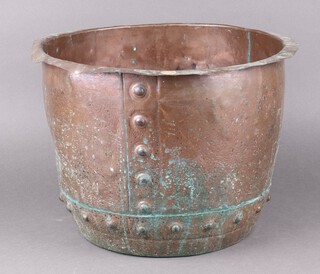 A 19th Century circular copper copper 28cm h x 39cm diam. 