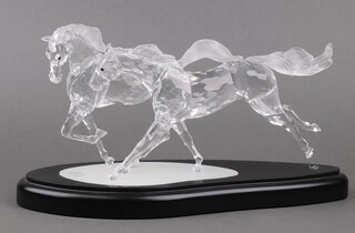 A Swarovski Crystal 2001 figure - Wild Horses, Spirit of Freedom, Die Wilden Pferde, 16cm, with stand, limited edition of 10,000 with certificate and book, complete with hard carrying case 