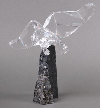 A Swarovski Crystal 2011 figure of an eagle on a granite stand - Soulmates, 26cm, boxed