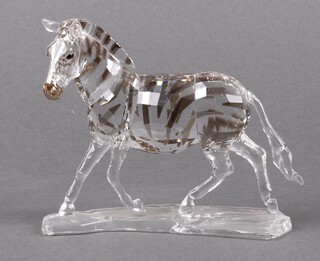 A Swarovski Crystal 2012 figure of a standing Zebra 9cm, boxed