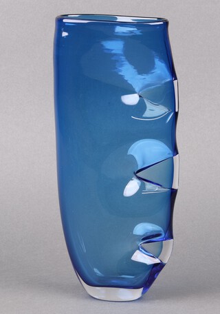 Lewis Thompson, a blue Art Glass vase 27cm 