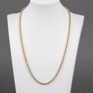 A 9ct gold rope twist necklace, 50cm, 6.2g