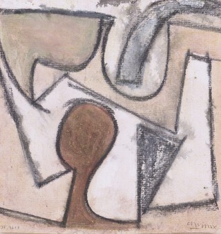 **Roy Turner Durrant (British, 1925-1998), "Interlocking Forms", charcoal with gouache, signed lower right and inscribed "38.2618" lower left, 19cm x 18cm, within a painted wood frame.**Please note that Artists Resale Rights may be payable on this lot	