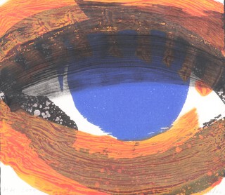 **Howard Hodgkin (British, 1932-2017), "Eye", etching with aquatint and carborundum printed in colours, extensively hand-coloured in acrylic on Two Rivers wove paper, signed with initials, dated 2000 and editioned XXXIII/XL (33/40) in pencil, 28cm x 32.5cm, within an ebonised frame. **Please note that Artists Resale Rights may be payable on this lot
