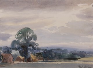 **Eileen Alice Soper (British, 1905-1990), Near Brean Down, watercolour, signed and titled, 25cm x 35cm, within a frame.**Please note that Artists Resale Rights may be payable on this lot 