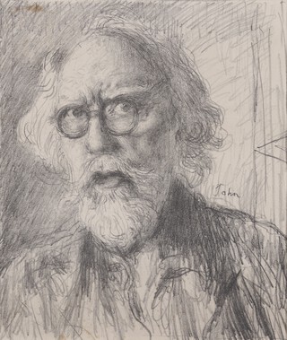 **Augustus John RA (British, 1878-1961), Self Portrait, lithograph on wove paper, a proof before the edition of 150 included in the book "Augustus John Fifty-two drawings" published by George Rainbird, 33cm x 28cm, within a gilt frame. Provenance: Bonhams, 3rd June, 2015, lot no. 10. **Please note that Artists Resale Rights may be payable on this lot 