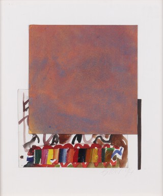 **Sandra Blow RA (British, 1925-2006), "Collage (Terracotta)", collage with acrylic, signed and dated '94 in pencil, 16cm x 23cm, within a stained wood frame. Exhibited: Royal Academy Summer Exhibition 1994, cat no. 67; Bonhams 14th March 2012, lot no. 91; Bonhams 2nd June 2015, lot no. 66.**Please note that Artists Resale Rights may be payable on this lot 