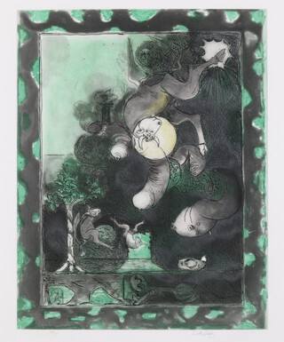**Graham Sutherland (British, 1903-1980), Ox (le Bestiaire), etching with aquatint, signed and editioned 60/75 in pencil recto, circa 1978/1979, Marlborough Fine Art label verso, 58cm x 48cm, within an aluminium and wood frame. **Please note that Artists Resale Rights may be payable on this lot 
